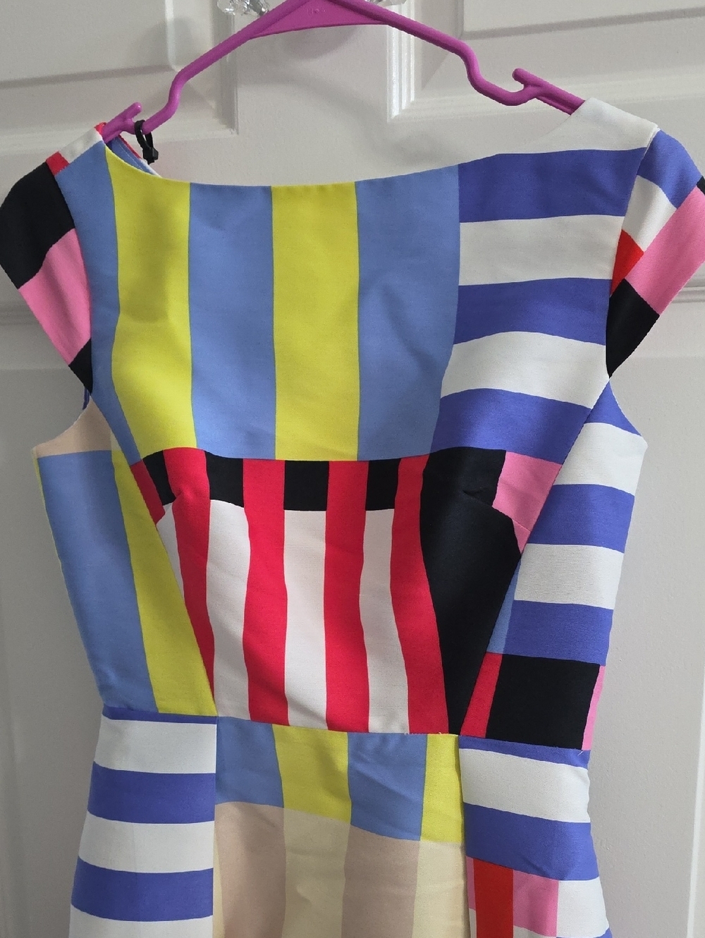 Kate Spade Multi Color Bow Back Cap Sleeve Boat Neck Dress Size 2 - Picture 4 of 10